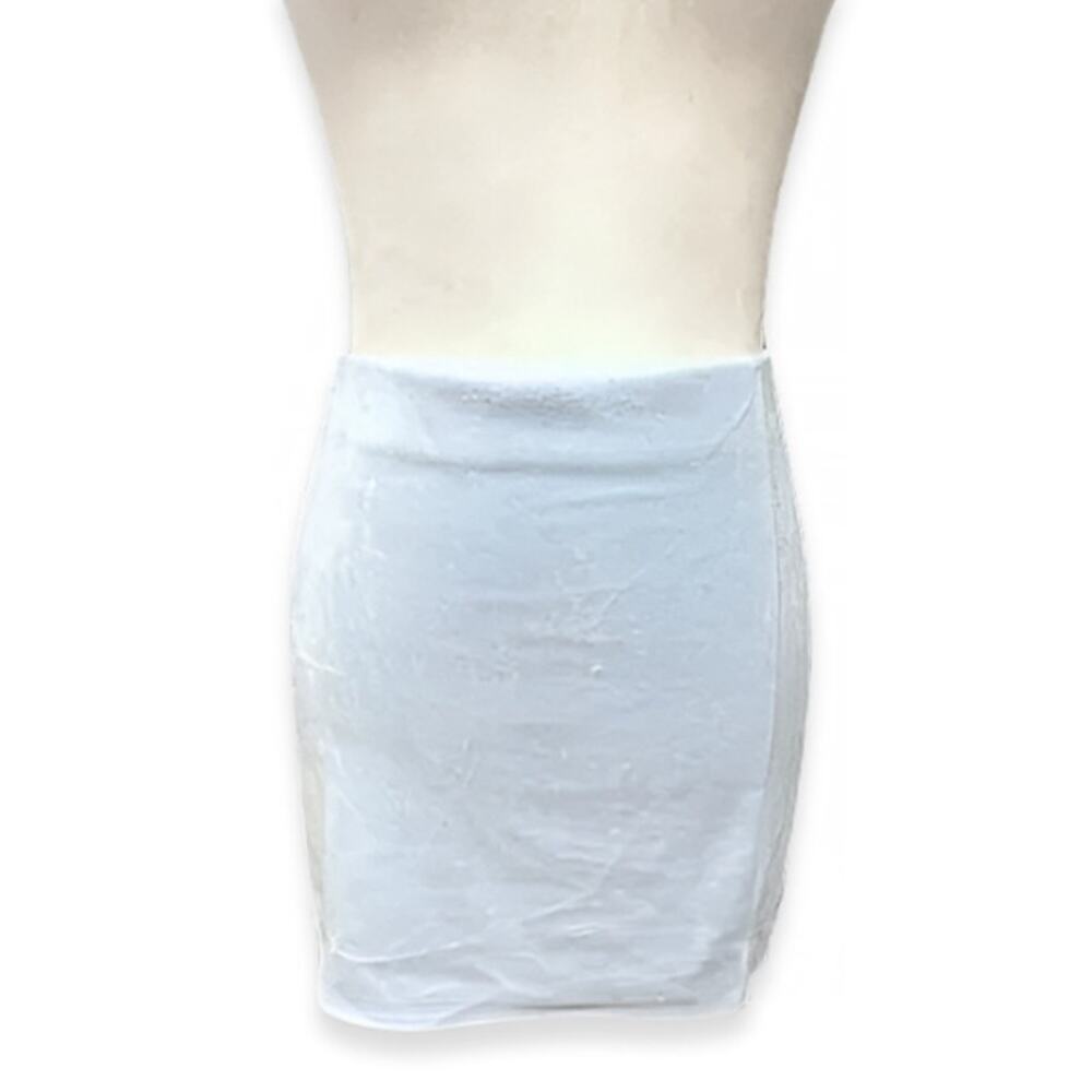 Elodie Mini Pull On Skirt Bodycon Velour Texture Stretchable Light Blue W S NWOT